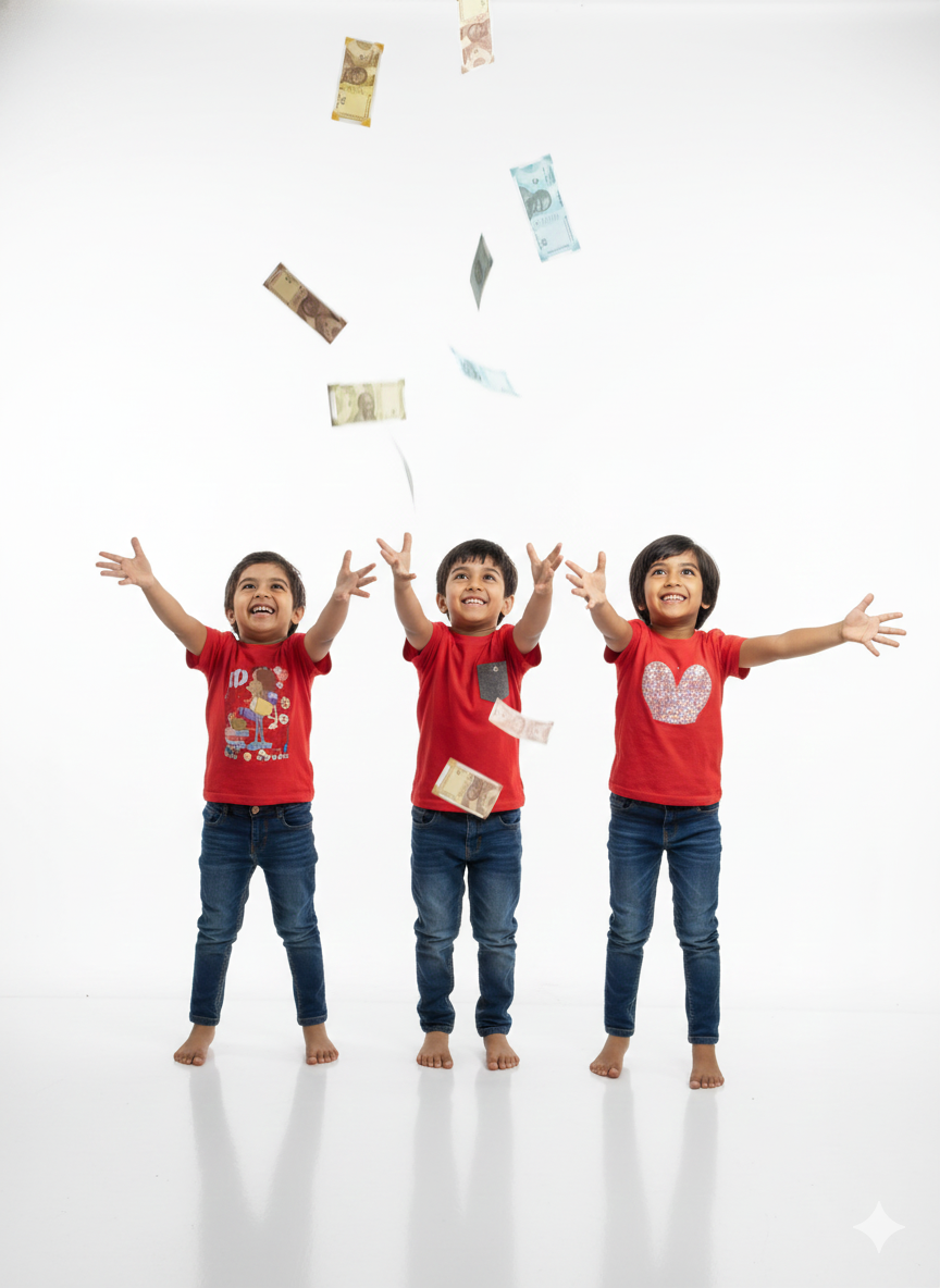 Kids Play Money Set – Fake Indian Currency Notes ₹10, ₹50, ₹100