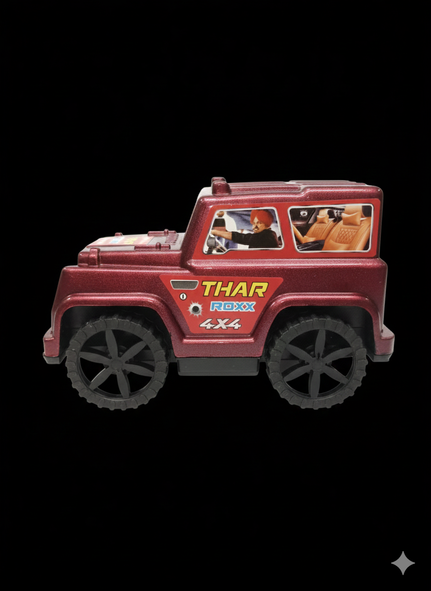THAR Roxx 4x4 Toy Car for Kids โ Pull Back Action Off-Road SUV Toy Vehicle with Big Wheels โ Durable Adventure Toy Car for Boys & Girls