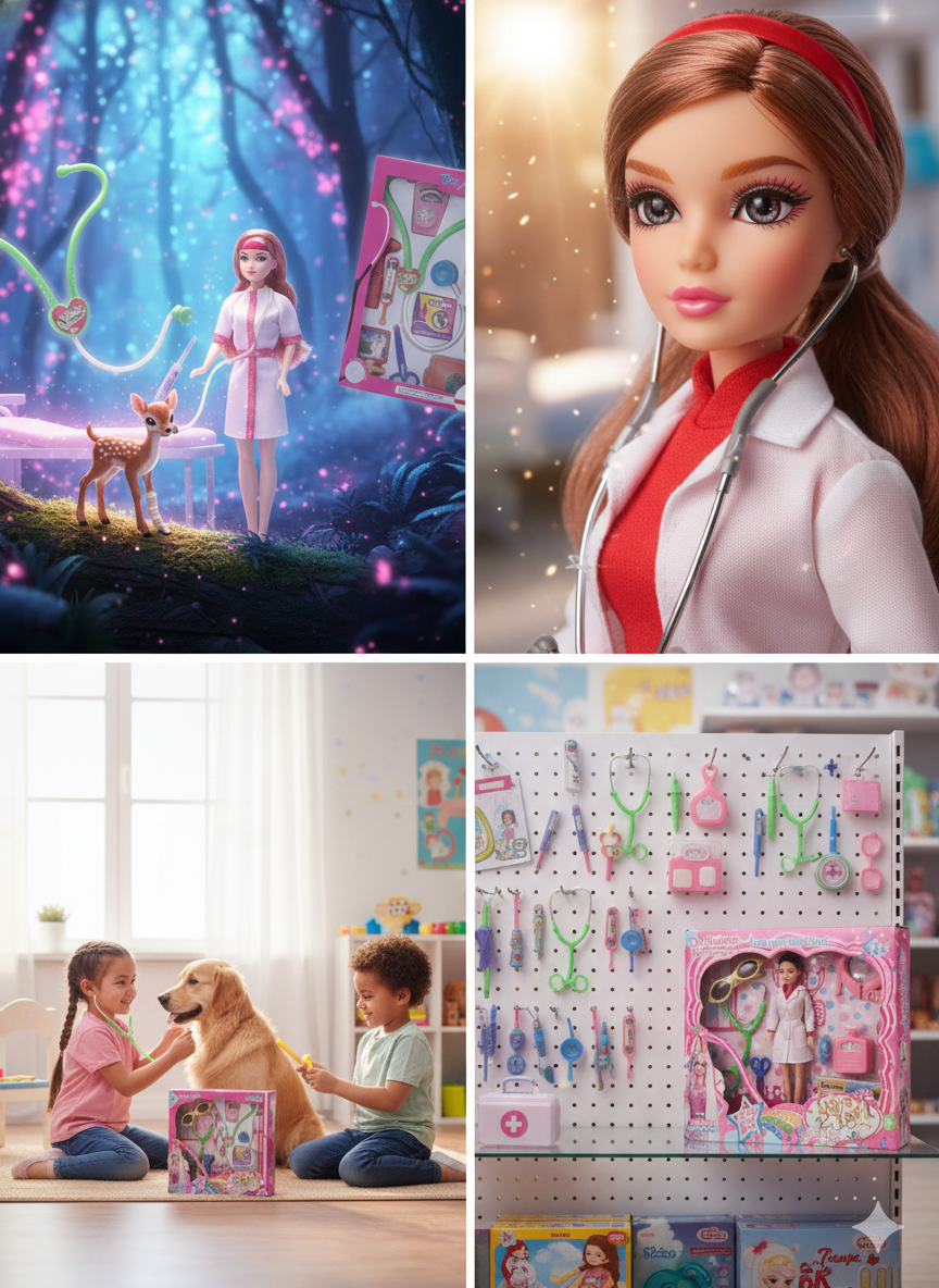 Doctor Doll Play Set for Girls with Medical Accessories