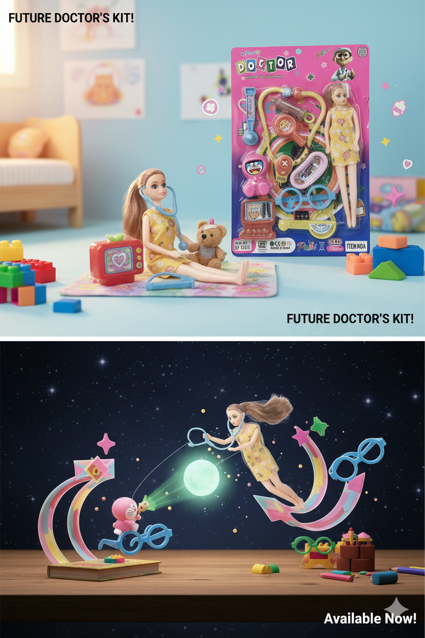 ids Doctor Play Set Toy with Doll | Medical Kit for Kids with Stethoscope