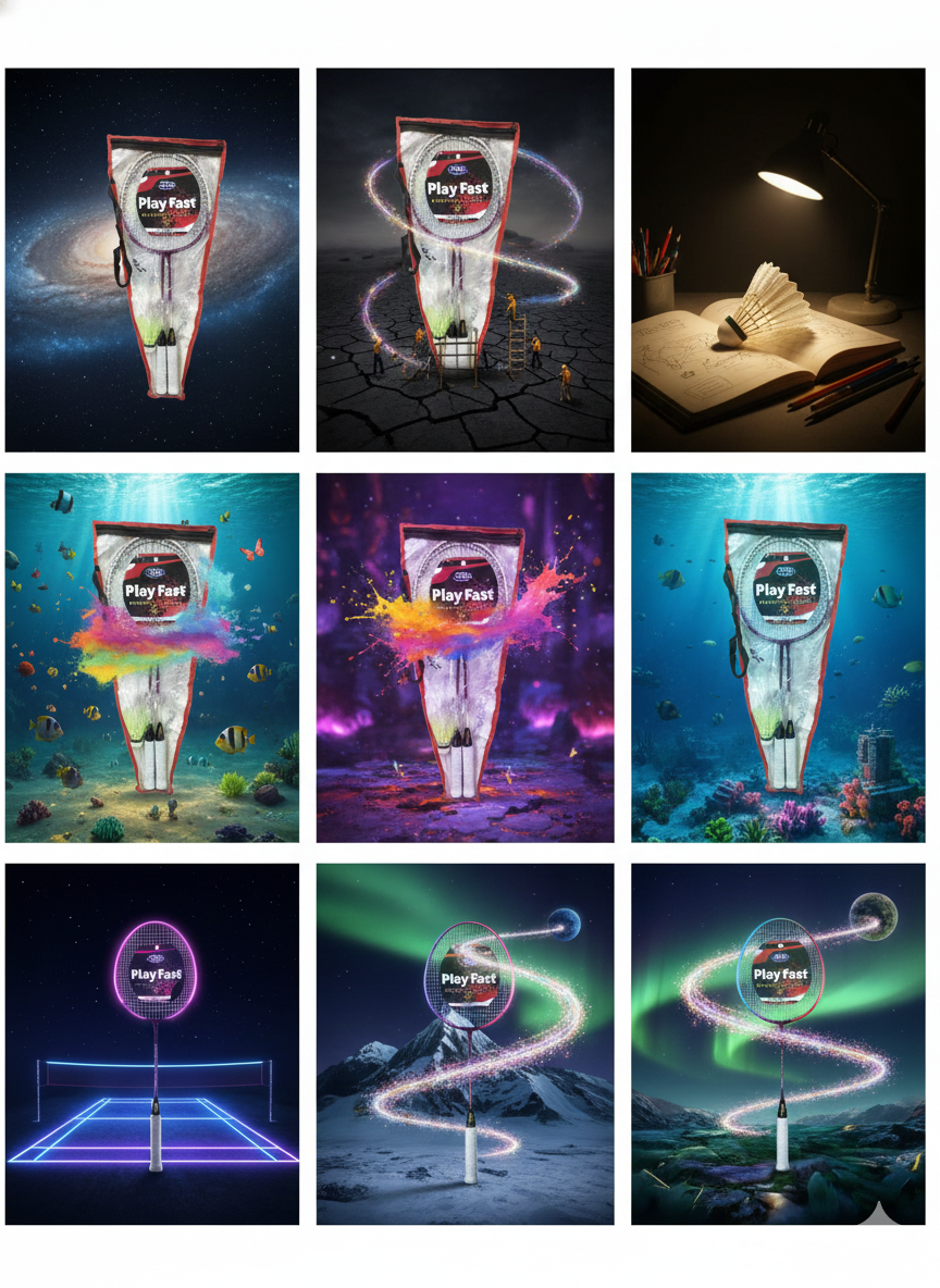 वयस्कों और बच्चों के लिए वी.एस.एच. बैडमिंटन रैकेट