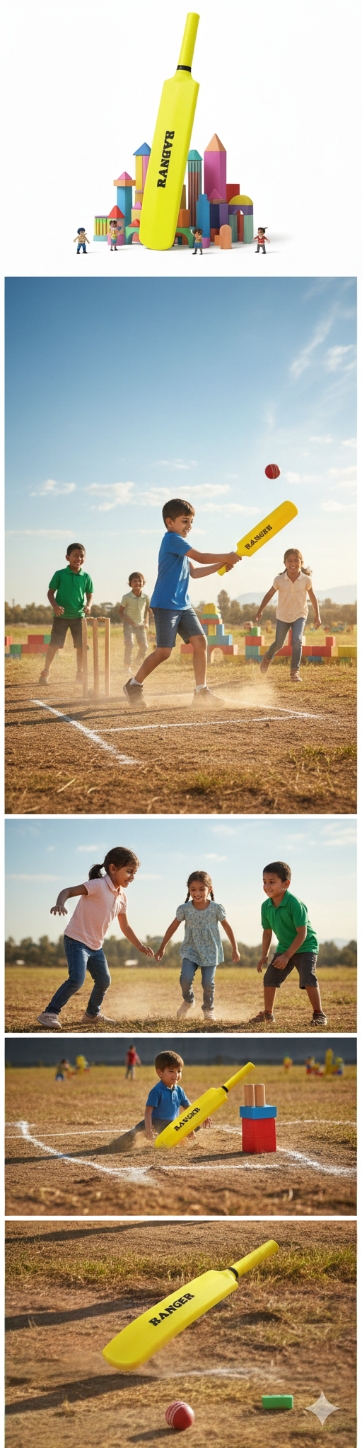 RANGER Plastic Cricket Bat for Kids & Beginners