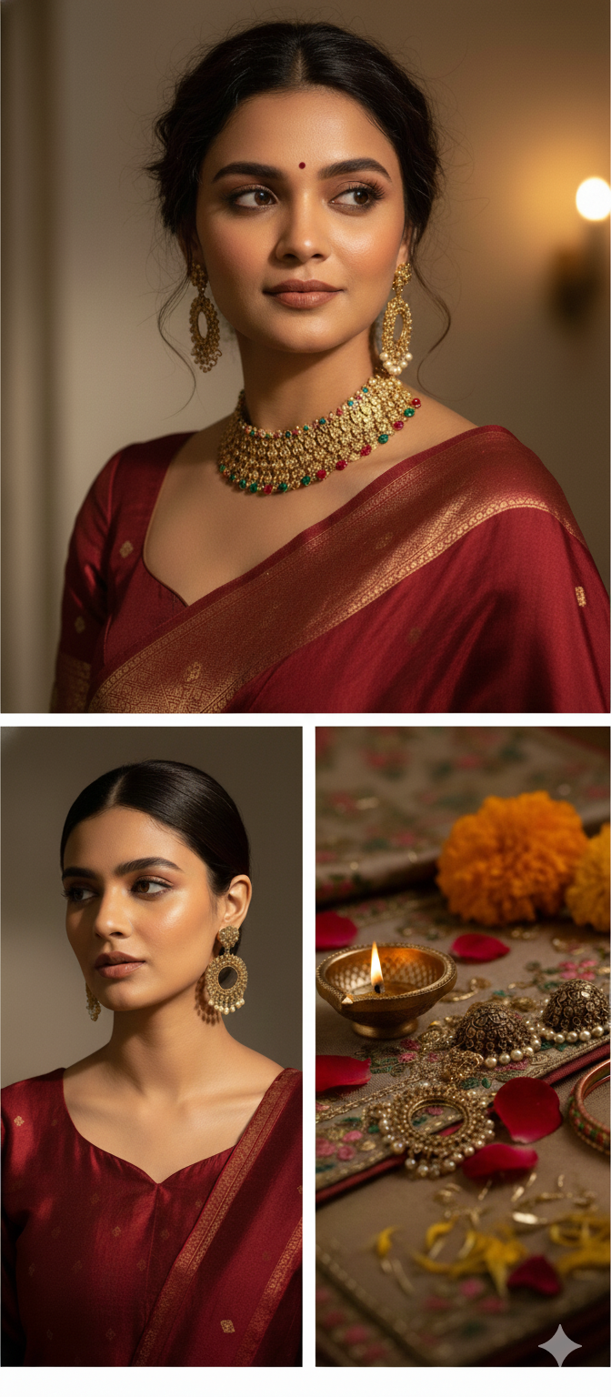 Oxidized Gold Tone Large Circular Dangle Earrings for Women