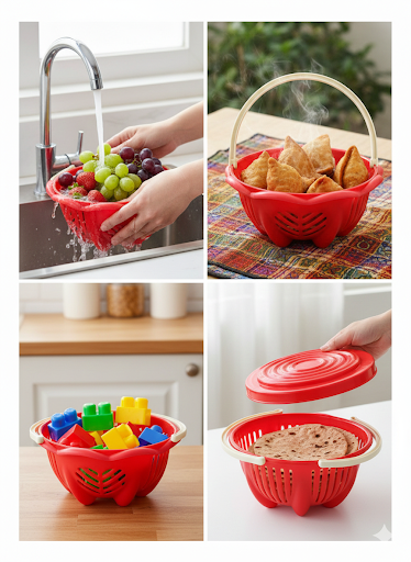 Plastic Kitchen Colander Strainer with Handles