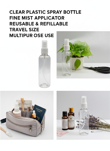 Clear Plastic Fine Mist Spray Bottle – Refillable Travel Spray Bottle