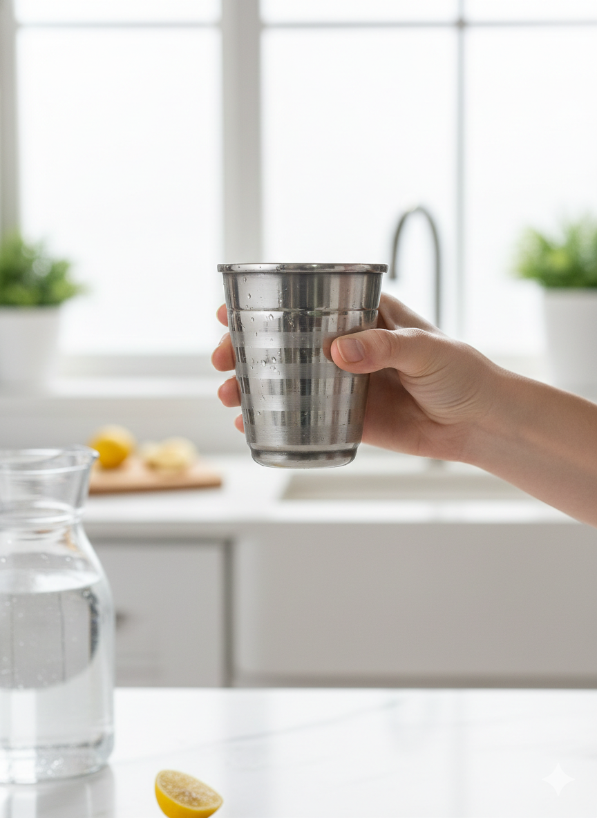 Stainless Steel Tumblers Set – Heavy Gauge Steel Drinking Glasses