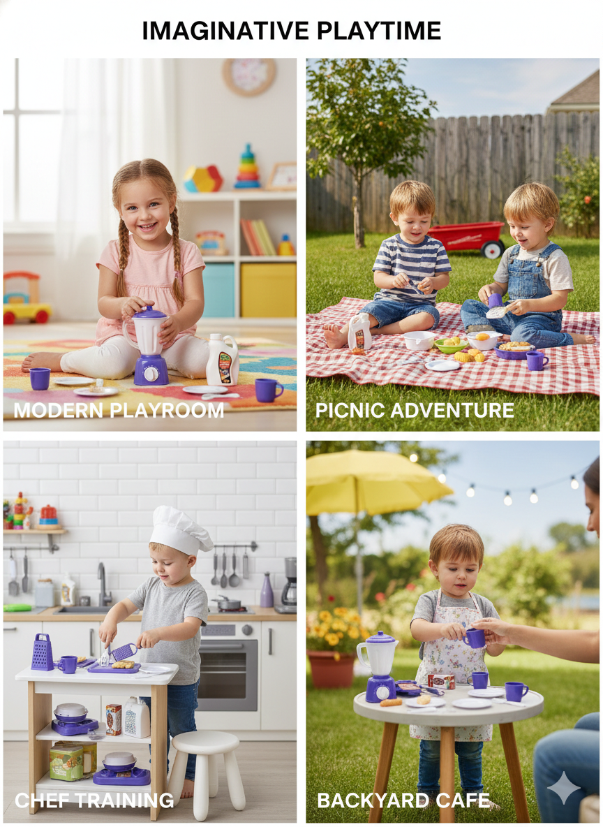 Mini Kitchen Toy Set for Boys & Girls | Educational Role Play Toy (Multicolor)
