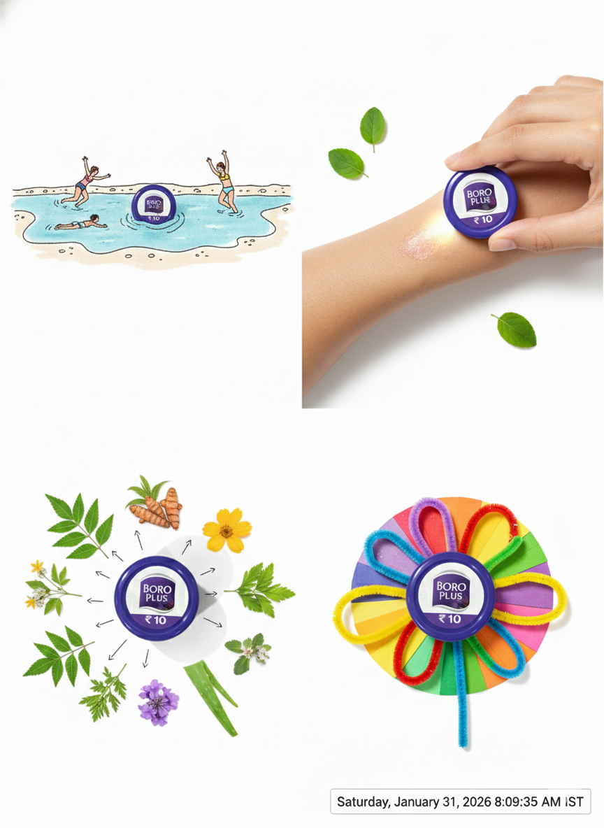 Boro Plus Antiseptic Cream Lid – Purple Plastic Cap with Brand Logo and ₹10 Label