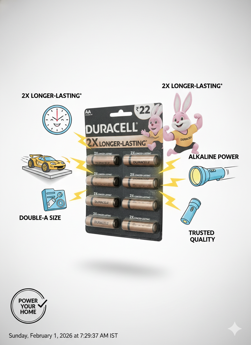 Long Life Power for Remote, Clock, Toys & Devices | Trusted Battery for Home Use India pack 4