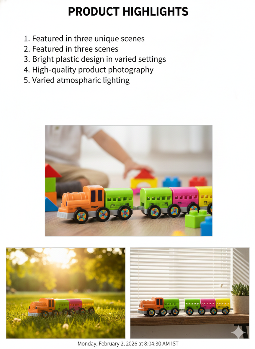 Kids Toy Train Set with Coaches | Colorful Plastic Train Toy for Toddlers