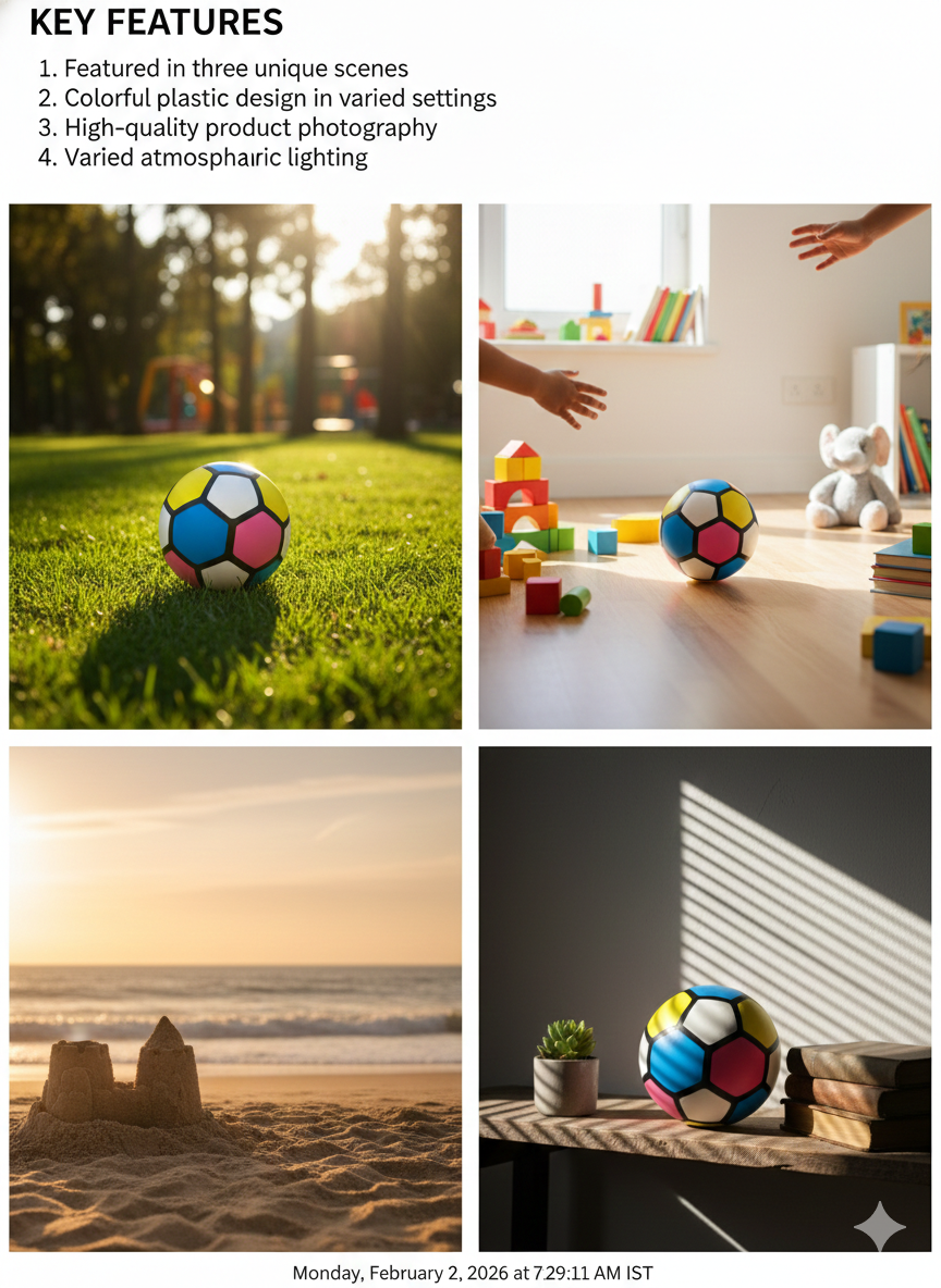 Colorful Kids Play Ball | Soft Lightweight Plastic Football Design