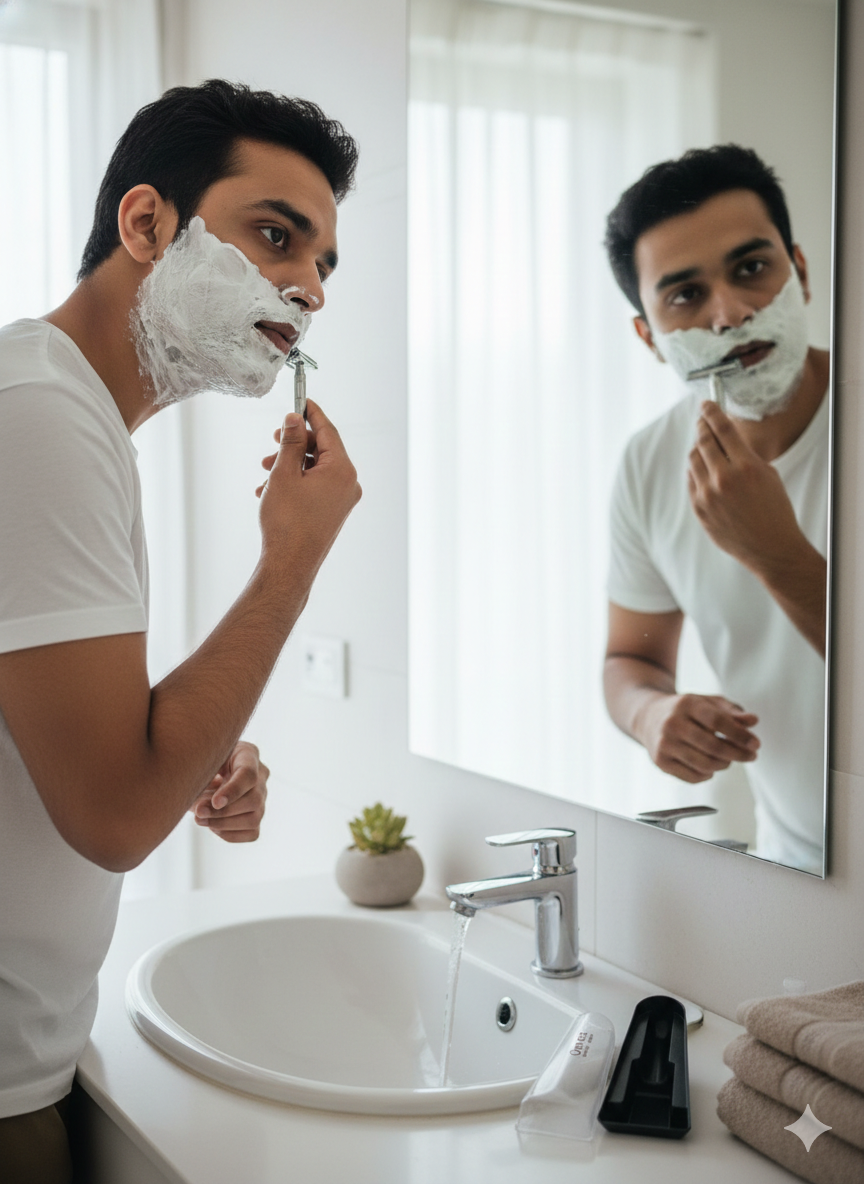 mex Safety Razor Set for Men | Stainless Steel Double Edge Razor with Protective Case