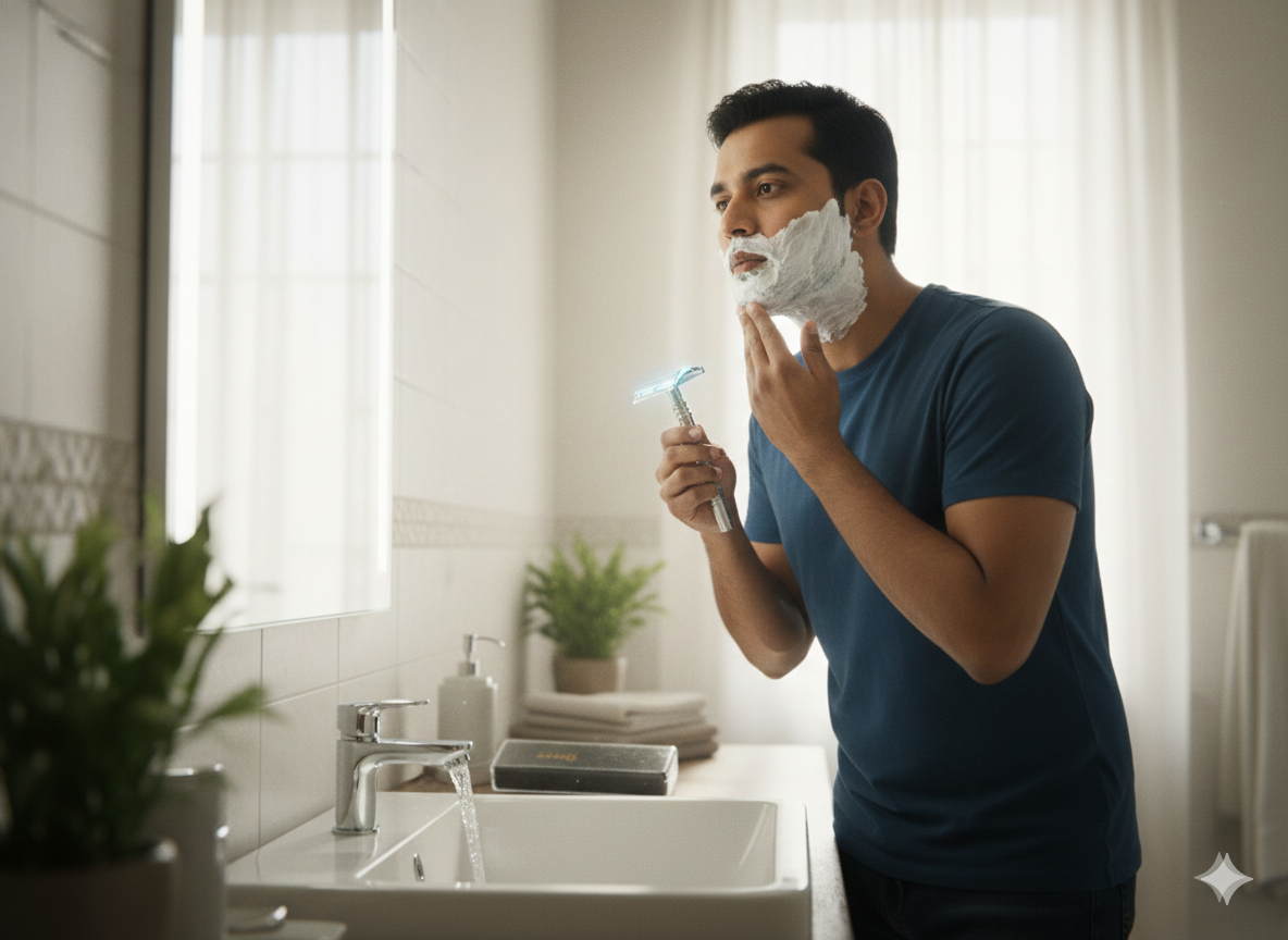 Omex Safety Razor Set for Men | Stainless Steel Double Edge Razor with Protective Case