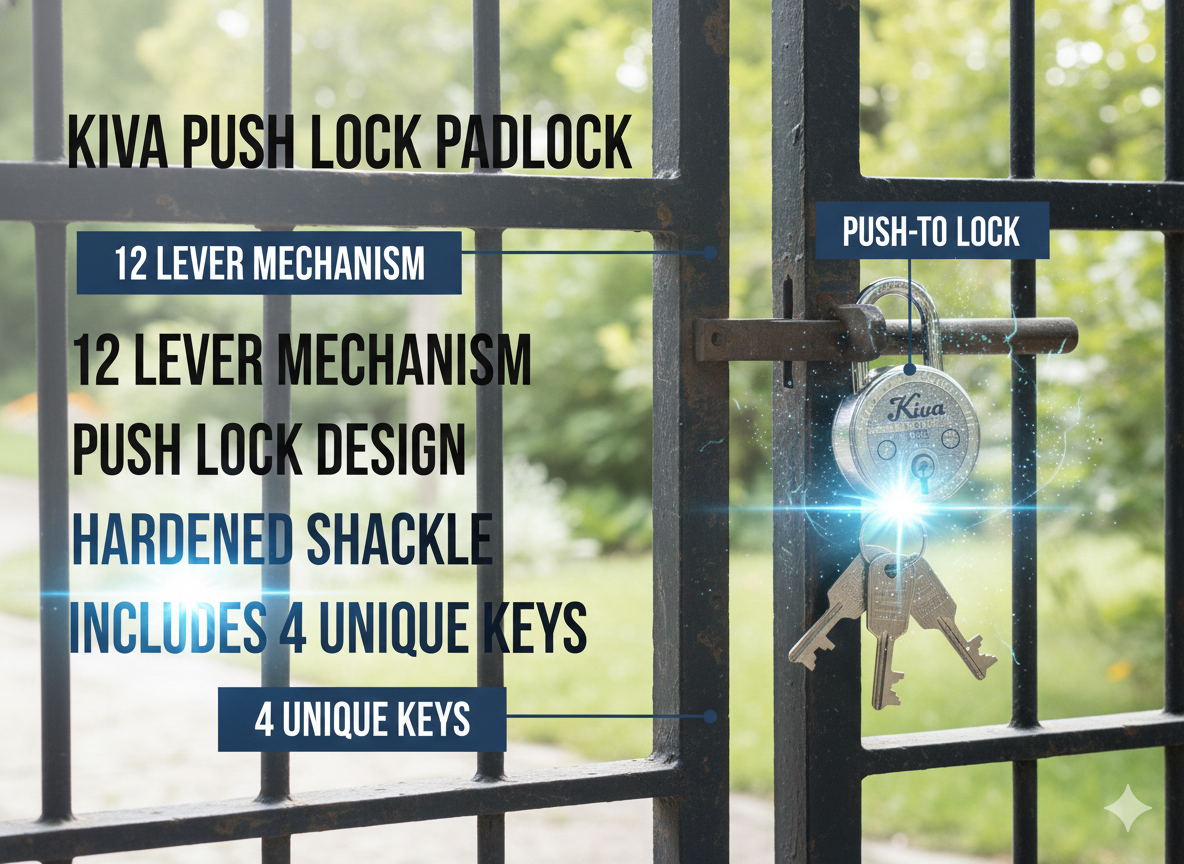 Matiz 65mm Heavy Duty Padlock with 3 Keys | 9 Lever Double Lock Mechanism