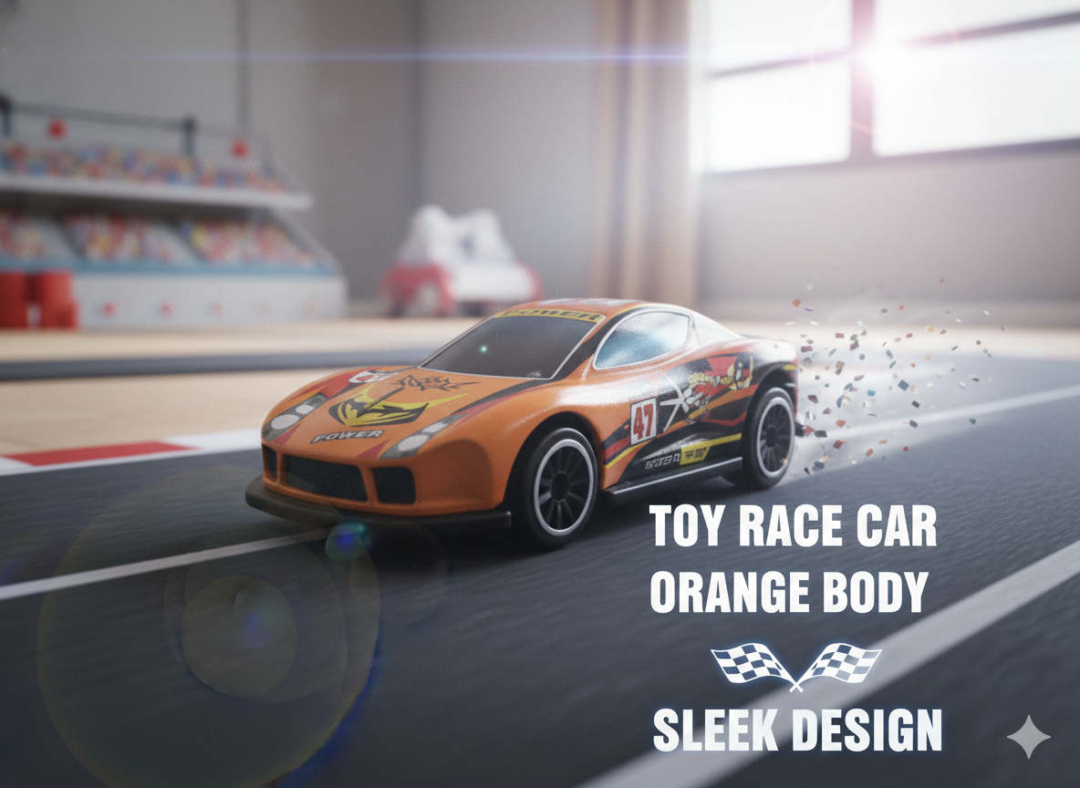 Toy Race Car for Kids | Orange Sports Car Toy with Pull Back Action