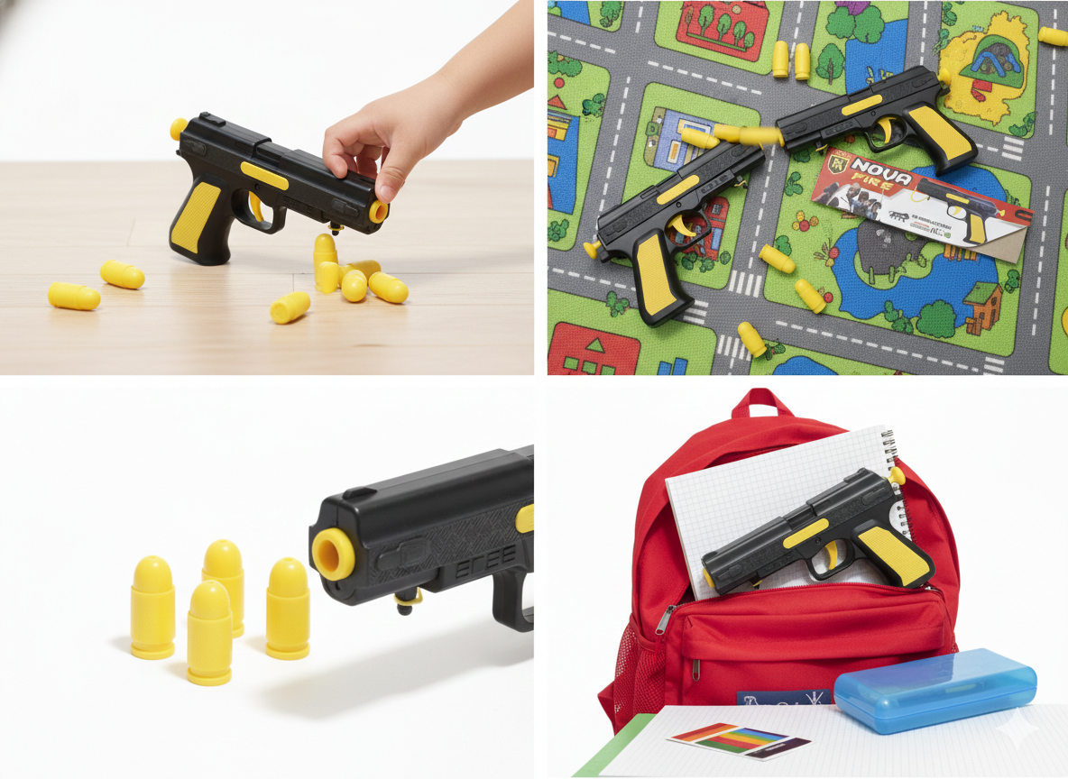Toy Blaster Gun for Kids with Soft Bullets | Safe Plastic Dart Gun with Foam Bullets