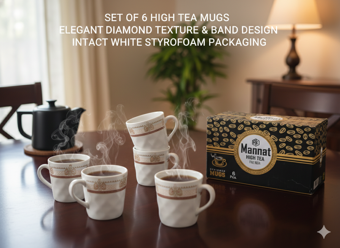 Royal Fine China Mugs Set | Stylish Kitchen & Gift Set