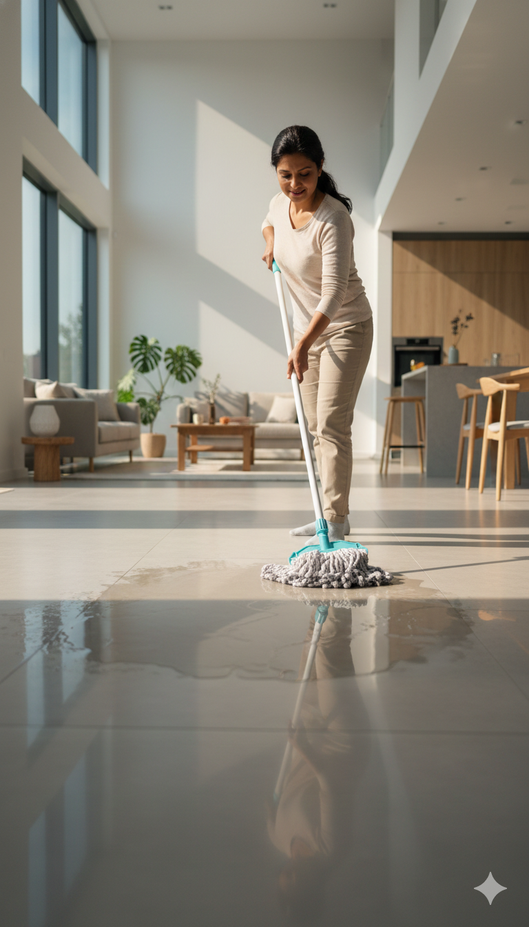 Premium Cotton & Microfiber Mop with Extendable Metal Handle | Heavy Duty Floor Cleaning Mop