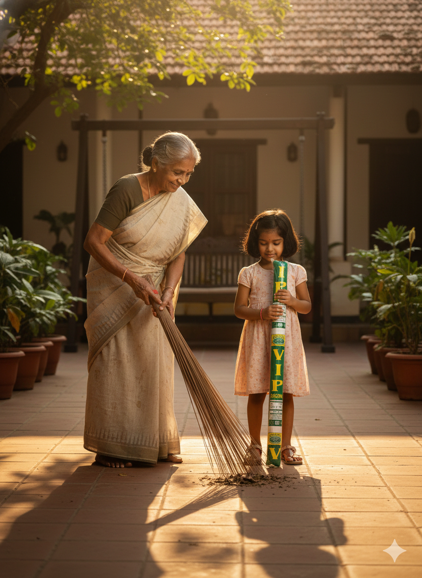 Durable Hand Broom without Handle | Traditional Indian Floor Cleaning Broom | Indoor & Outdoor Use