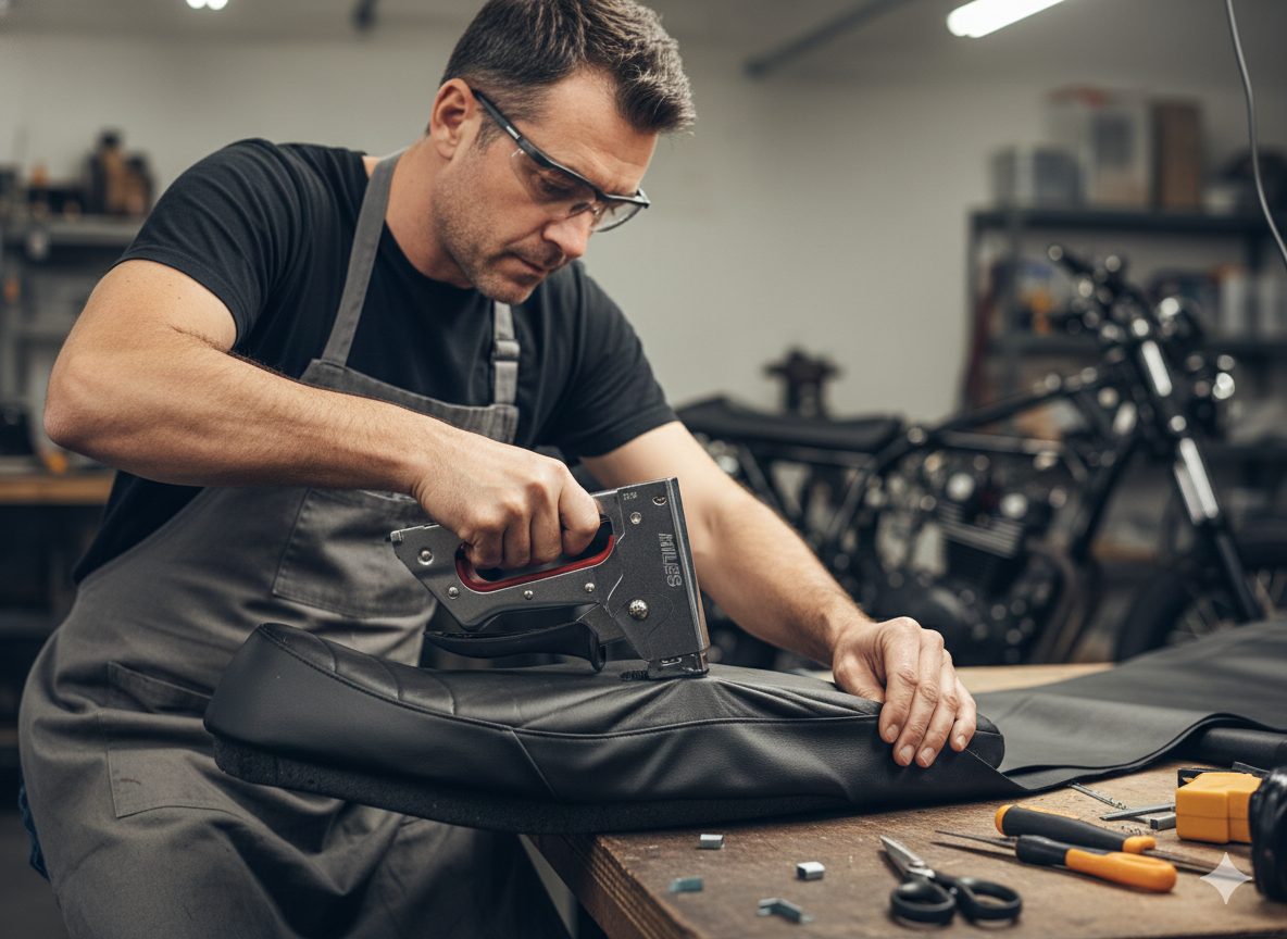 Miles TS-623 Heavy Duty Staple Gun Tacker, All Metal Body Stapler with Ergonomic Red Rubber Grip