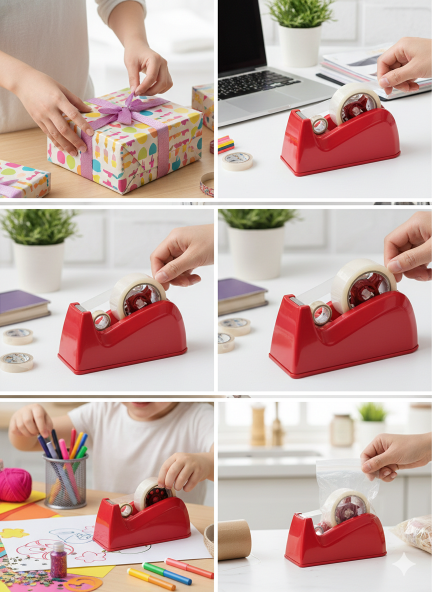 Unity HERO Tape Dispenser for Office Desk, Anti-Skid Base Tape Holder with Stainless Steel Blade,