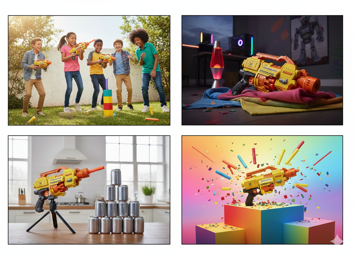 Kids Foam Dart Blaster Gun with 10-Dart Revolving Cylinder