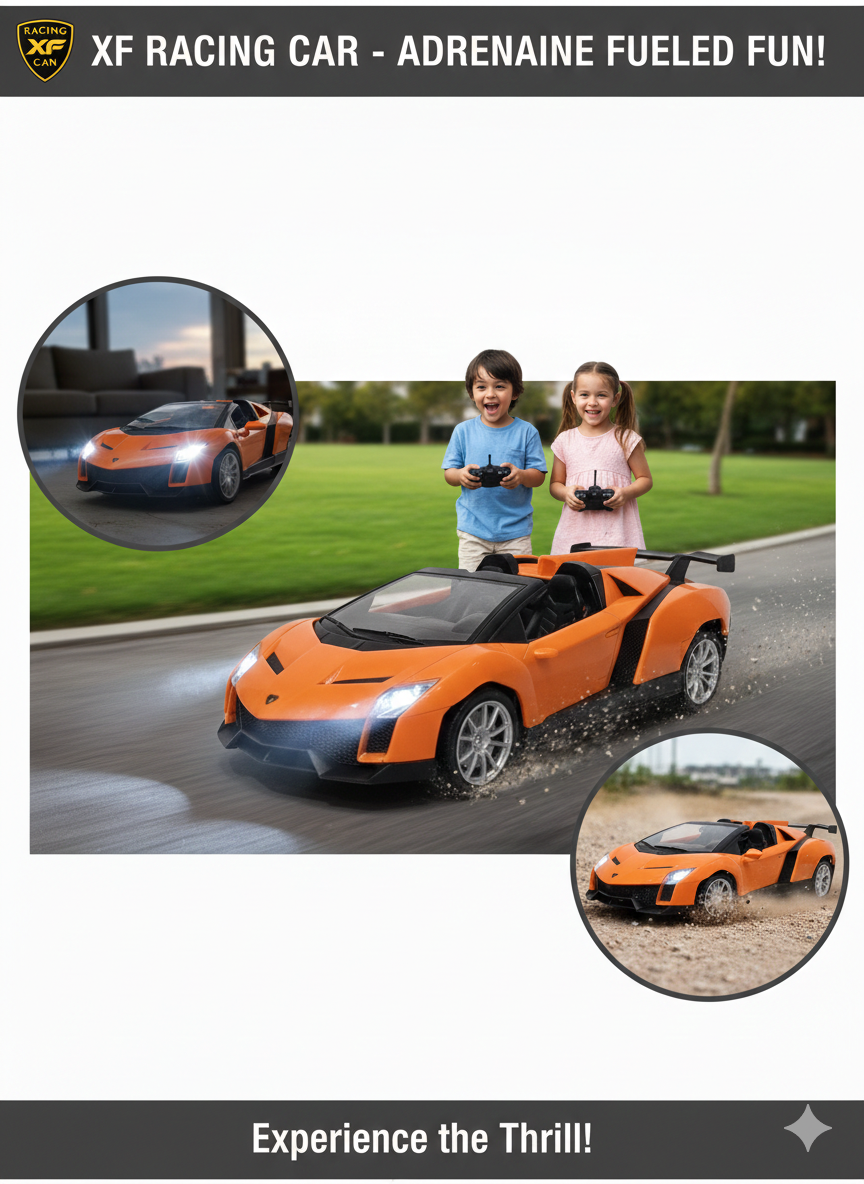 Remote Control Racing Car for Kids | XF RC Sports Car with Lights