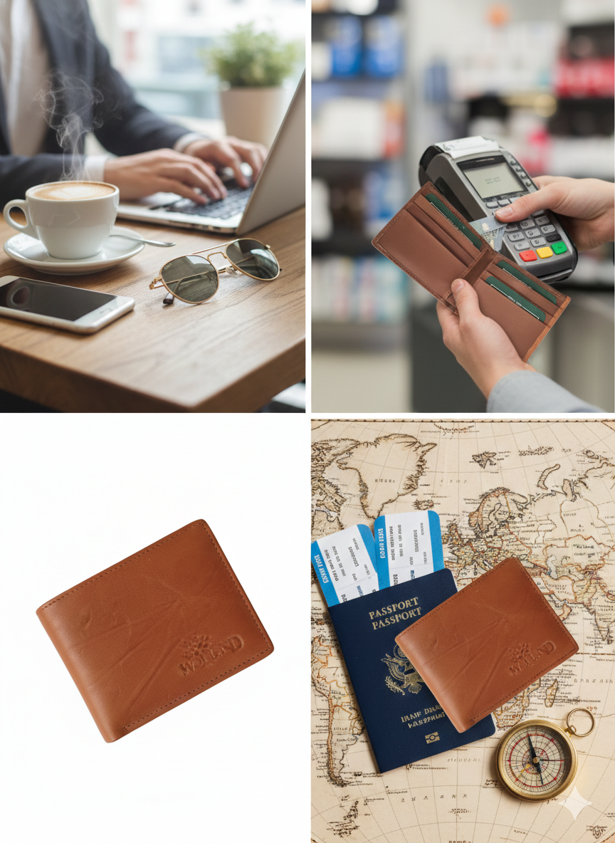 Men’s Tan Genuine Leather Wallet | Bifold Wallet with Coin Pocket