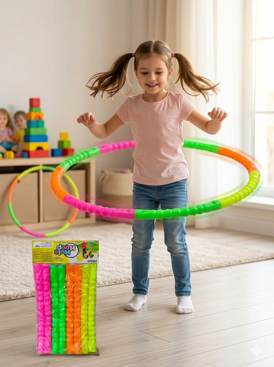 Kids Hula Hoop for Exercise | Adjustable 8 Section Detachable Hoop