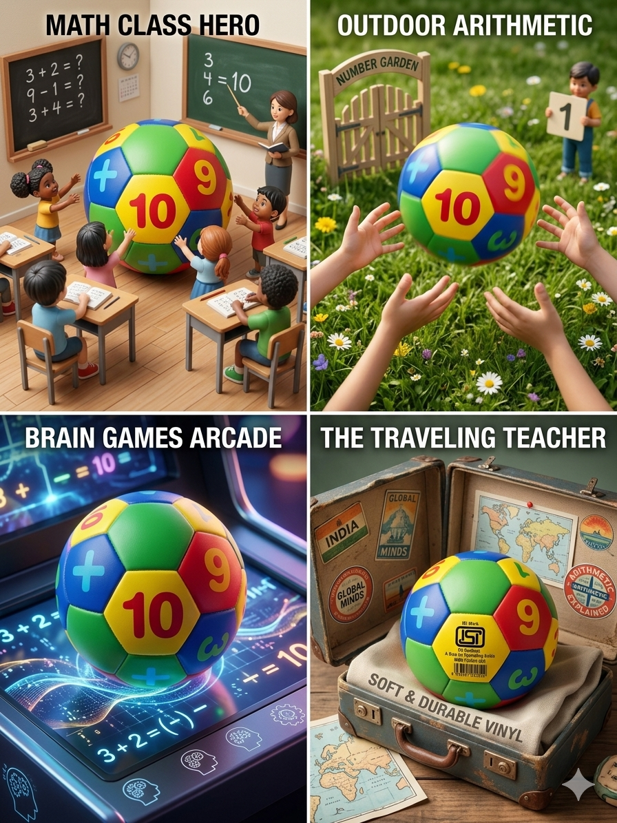 Math Learning Ball for Kids 2ā6 Years, Educational Number Toy with Addition & Subtraction Signs, Soft BPA-Free Preschool Learning Toy for Early Math Skills