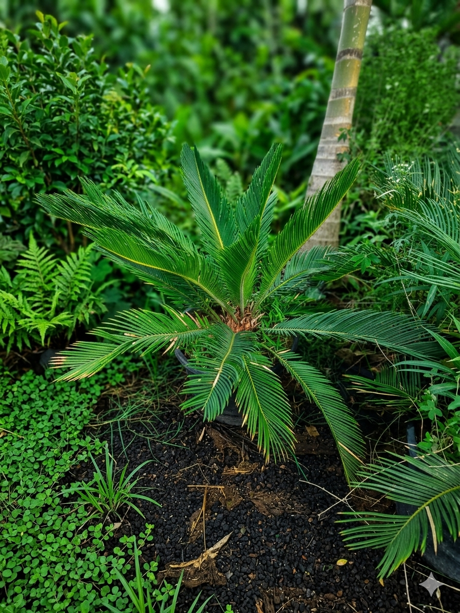 Sago Palm Live Plant (Cycas revoluta) for Home & Garden, Ornamental Indoor Outdoor Palm Plant with Lush Green Fronds, Decorative Tropical Cycad Plant