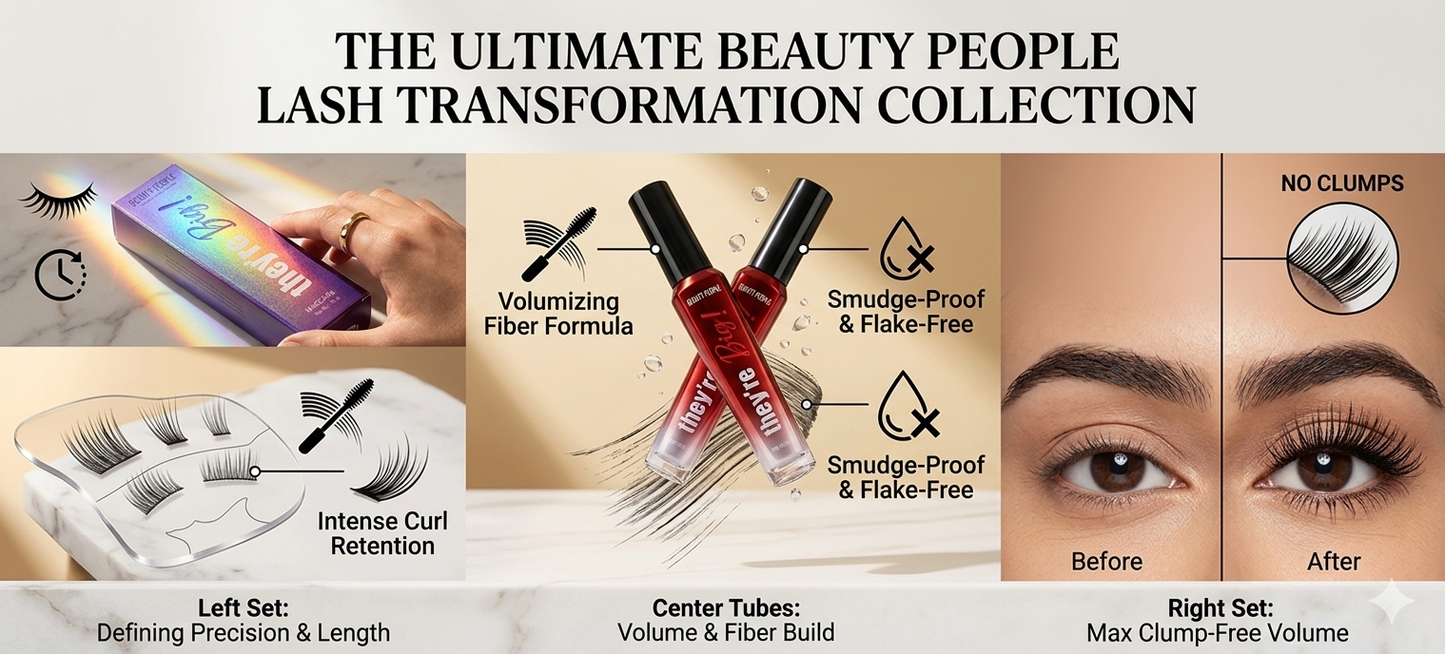 Beauty People They’re Big! Mascara | Ultra-Black Volumizing & Lengthening Formula – 24hr Long Wear, Maximum Clump-Free Volume & Definition