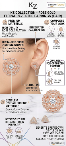 ntricate Pave Setting Cubic Zirconia Flower Post Earrings | Hypoallergenic All-Day Wear Earrings with Integrated Backing