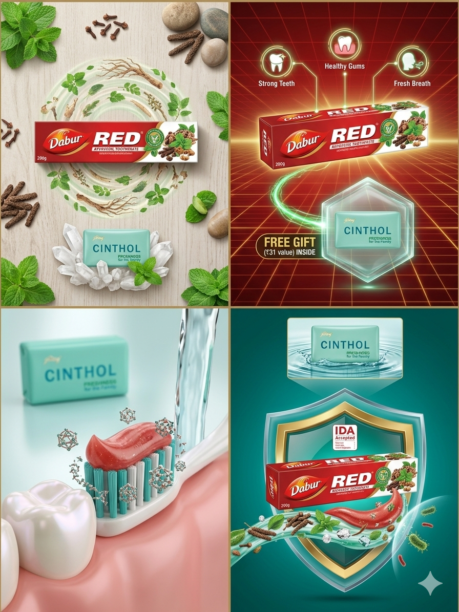 Dabur Red Ayurvedic Toothpaste 150g with Free Cinthol Soap 50g, Herbal Toothpaste for Strong Teeth & Healthy Gums, Natural Whitening, Fresh Breath & Plaque Protection