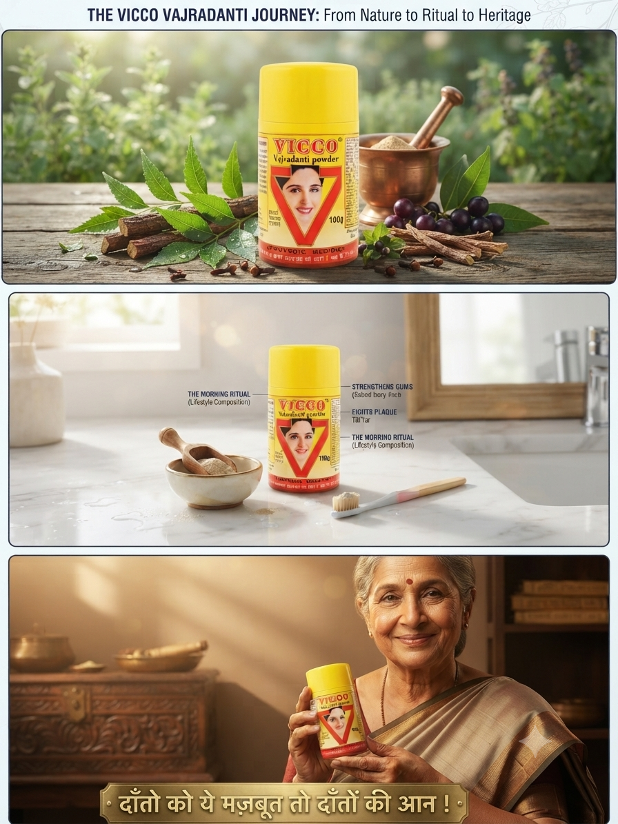 Vicco Vajradanti Ayurvedic Tooth Powder for Strong Teeth & Healthy Gums, Herbal Oral Care with Ayurvedic Herbs, Helps Maintain Gum & Dental Health, 100g