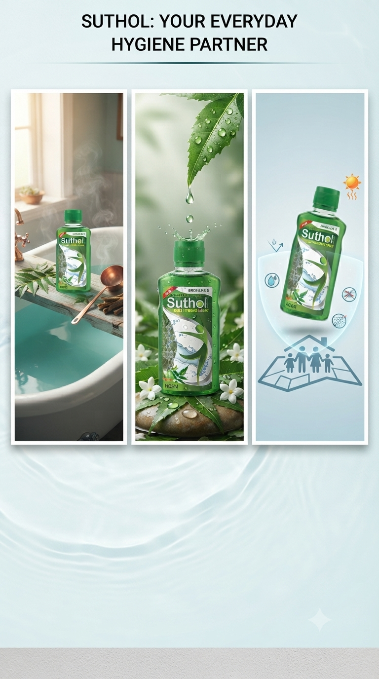 Suthol Body Hygiene Liquid Neem, Antiseptic Body Liquid with Neem Extract, Cooling & Soothing Hygiene Liquid for External Use, For Everyday Skin Hygiene