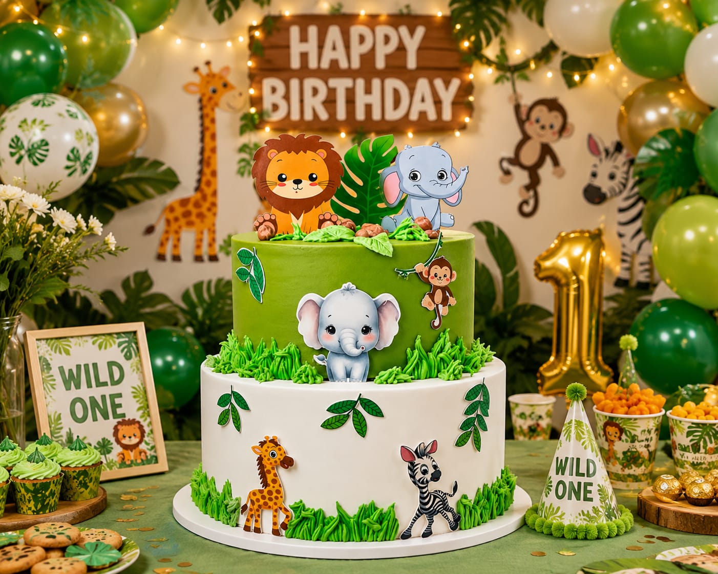 Freshly Baked 1.5 KG Teddy Bear First Birthday Cake | Personalized Name Fresh Cream & Fondant Cake | Custom Flavors (Vanilla, Chocolate, Butterscotch, Black Forest, Pineapple) | Serves 15–20 People