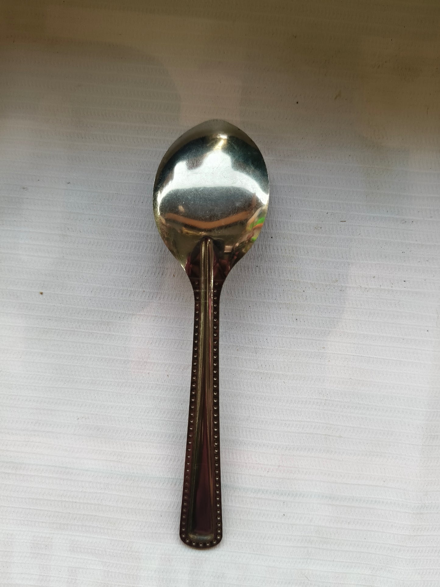 प्रीमियम गोल्ड फिनिश स्टेनलेस स्टील स्पून हैवी क्वालिटी मिरर पॉलिश कटलरी (1 पीस)