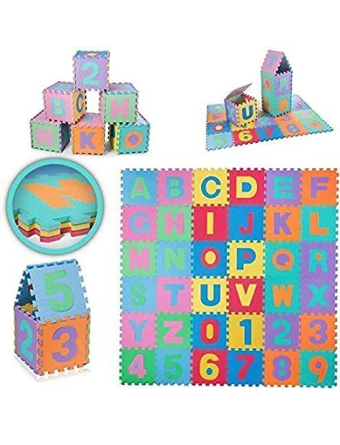 EVA Foam Puzzle Mat for Kids, Alphabet & Number Play Mat (A-Z & 0-9)