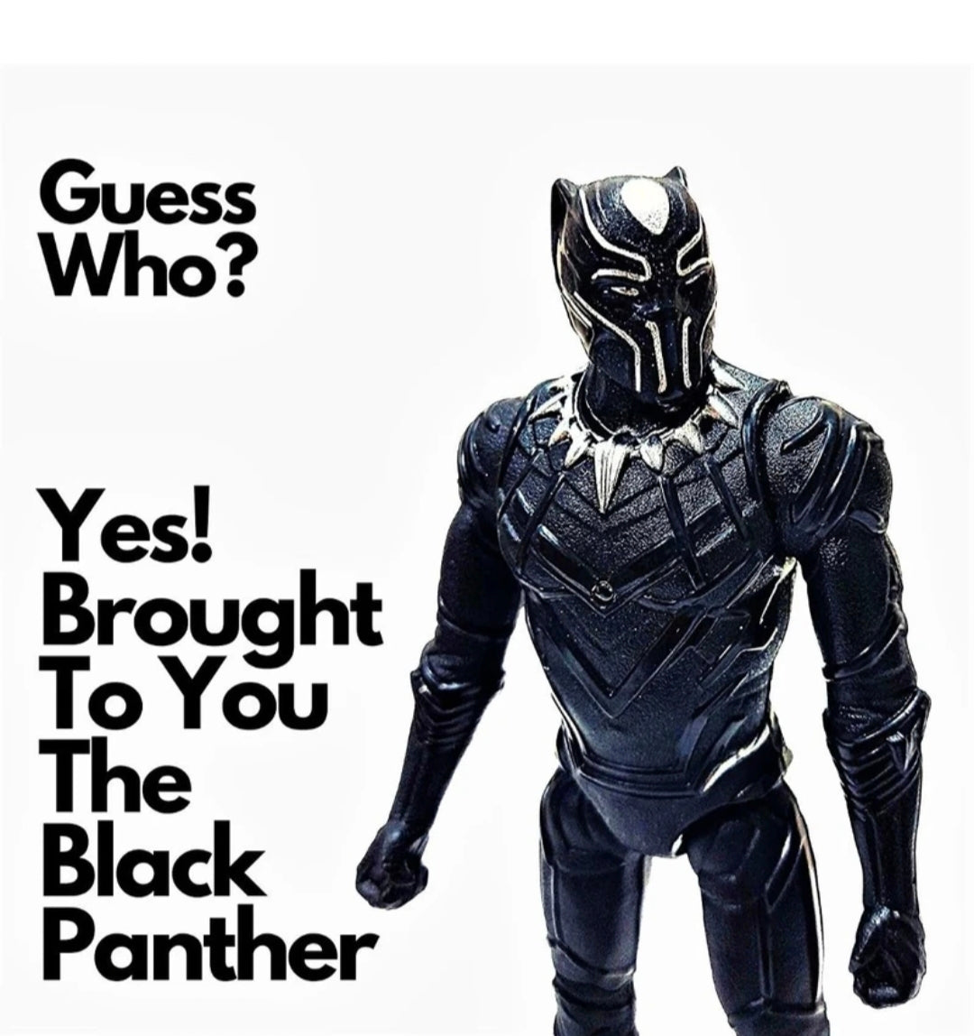 Superhero Action Figure Toy for Kids, Black Panther Style Figure with Movable Joints, Collectible Hero Toy for Boys & Girls, Durable Kids Toy (3+ Years)
