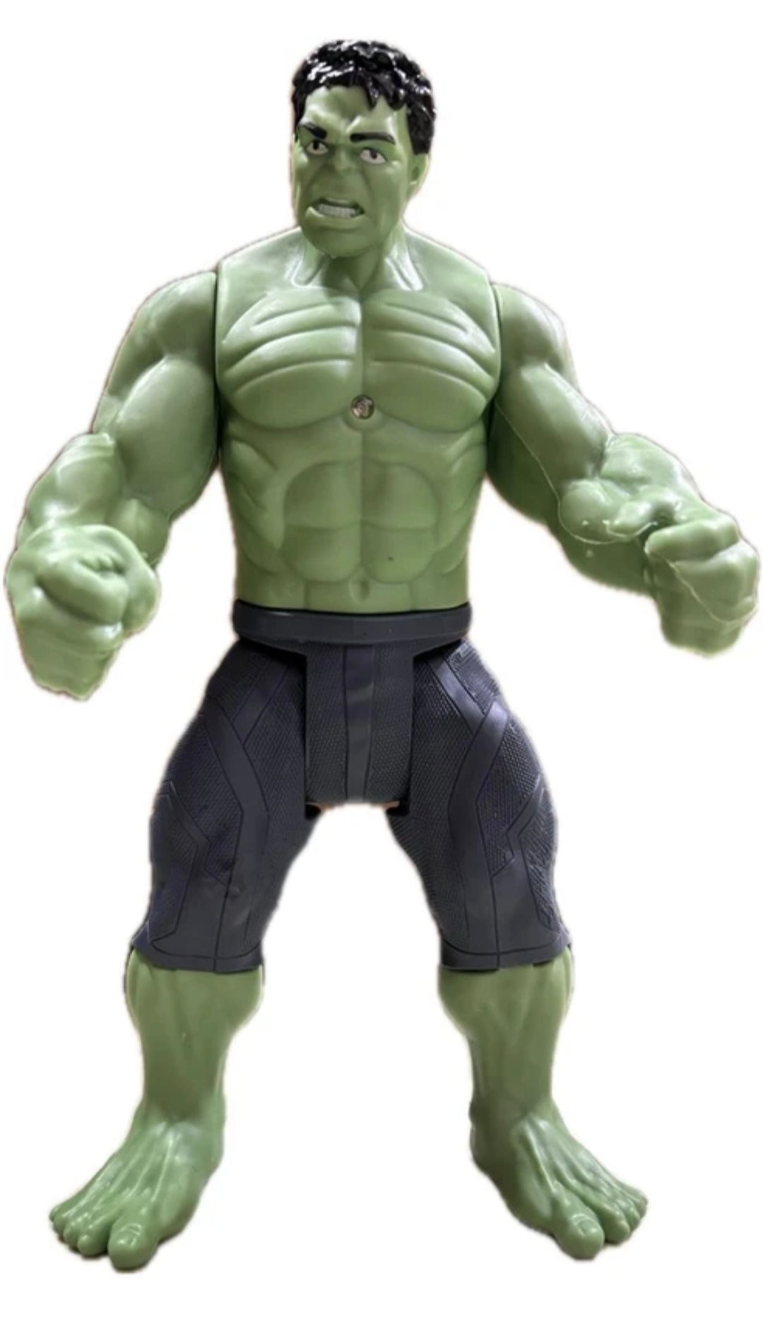 Superhero Action Figure Toy for Kids, Hulk Style Green Hero Figure with Light & Movable Joints, Big Muscle Action Toy for Boys & Girls (3+ Years)