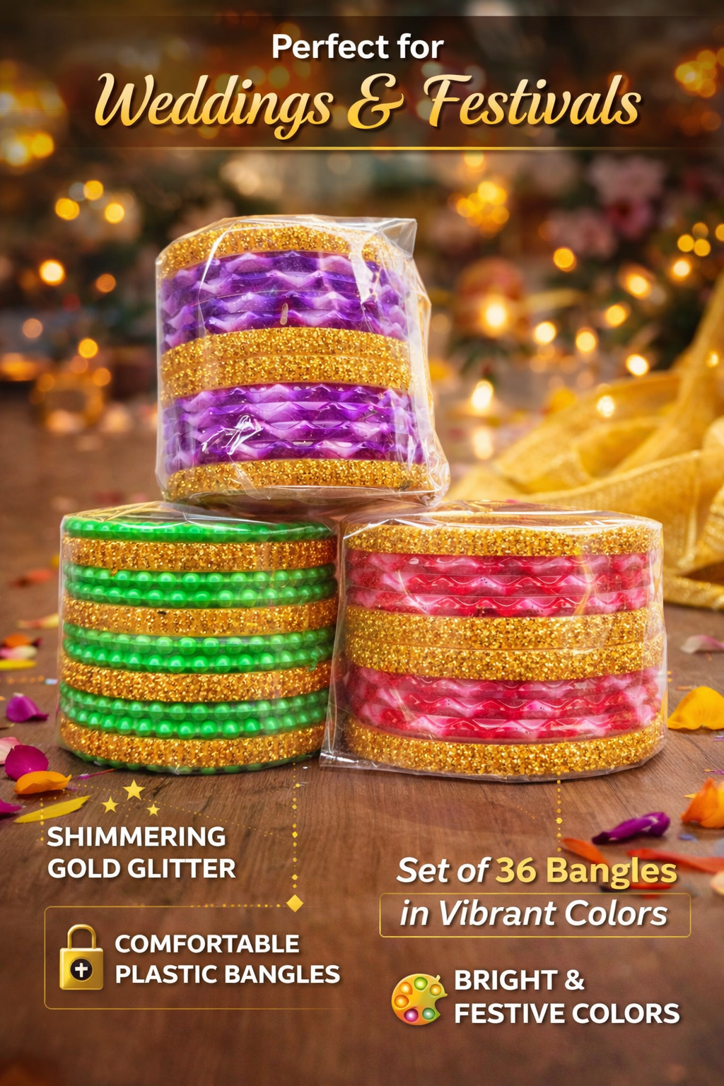 Multicolor Designer Bangles Set for Women & Girls (set of 1)