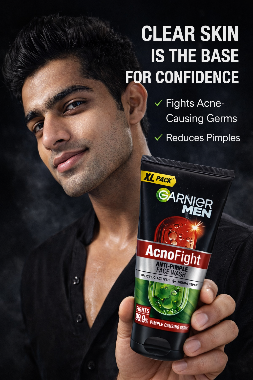 Garnier Men AcnoFight Anti Pimple Face Wash with Salicylic Actives | Acne Control Face Wash for Men