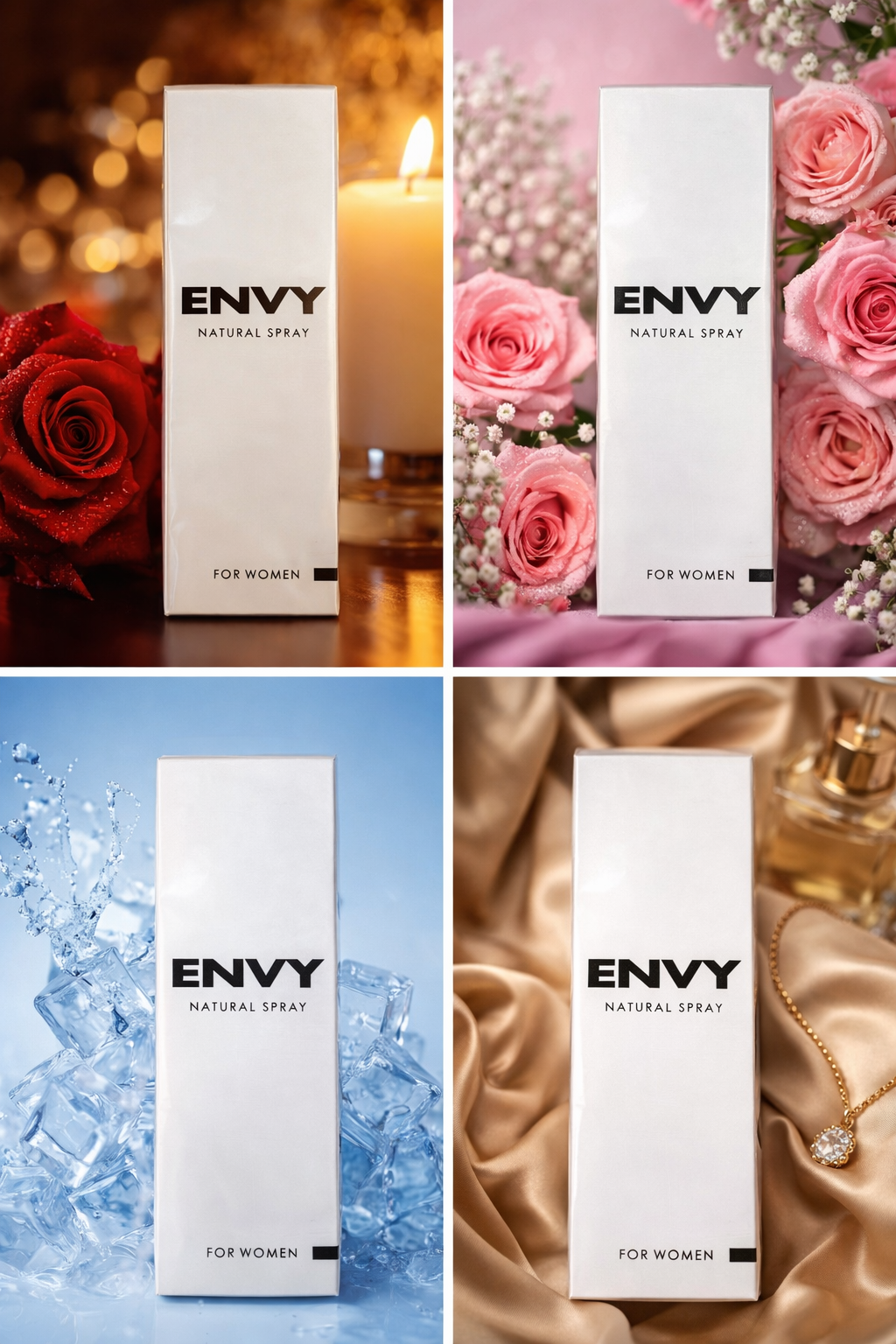 Envy Natural Spray Perfume for Women, Long-Lasting Alcohol-Free Body Spray with Sensual Fragrance, 60ml