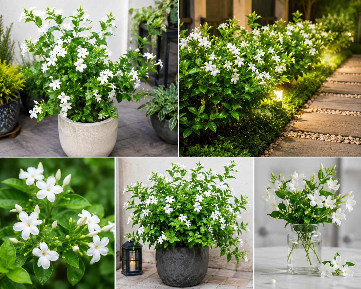 Jasmine Plant Live Plant (Arabian Jasmine) | Fragrant White Flowering Plant for Home Garden, Balcony & Outdoor Decoration | Easy to Grow Evergreen Plant