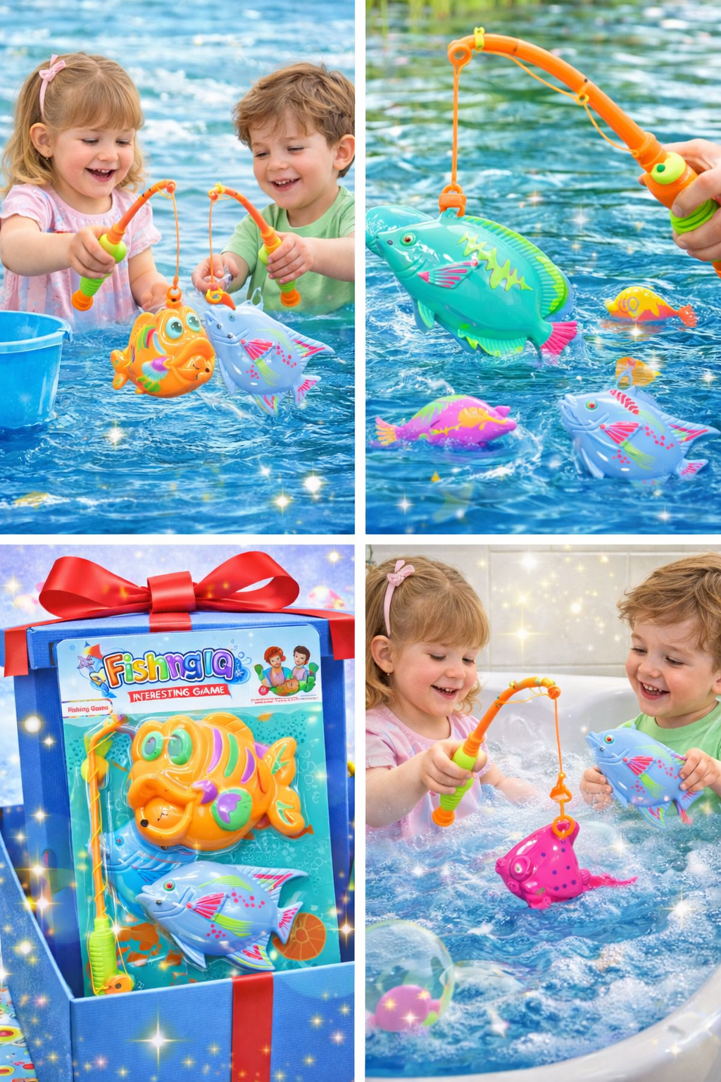 Fishing IQ Interesting Game for Kids | Interactive Toddler Fishing Toy Set with Magnetic Rods & Colorful Fish | Teaches Color & Shape Recognition