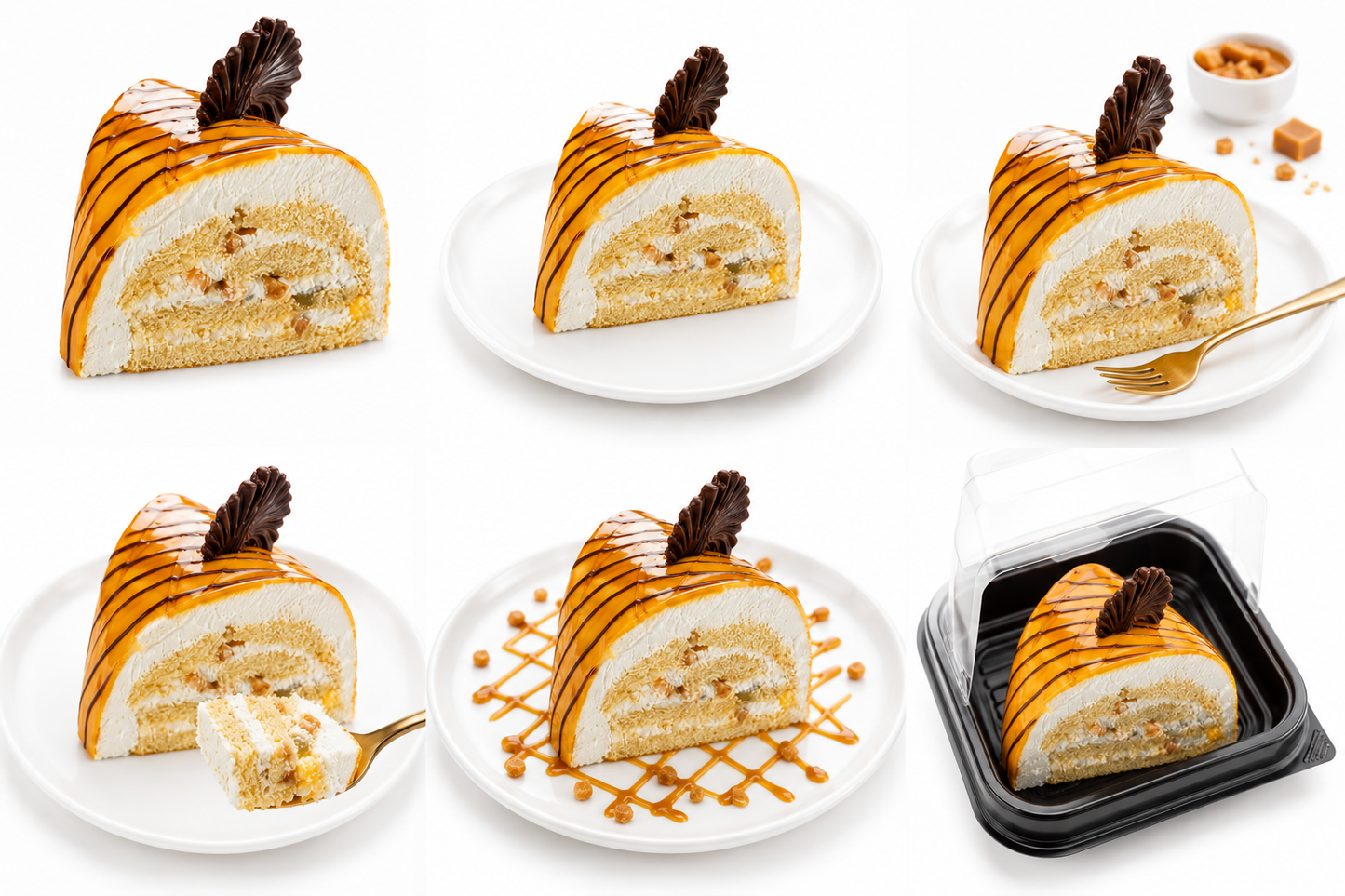 Butterscotch Swiss Roll Cake | Butterscotch Cream Roll Pastry | Soft Sponge Cake Roll with Fresh Cream | Premium Bakery Dessert | Tea Time Cake Roll | Eggless Cake Roll