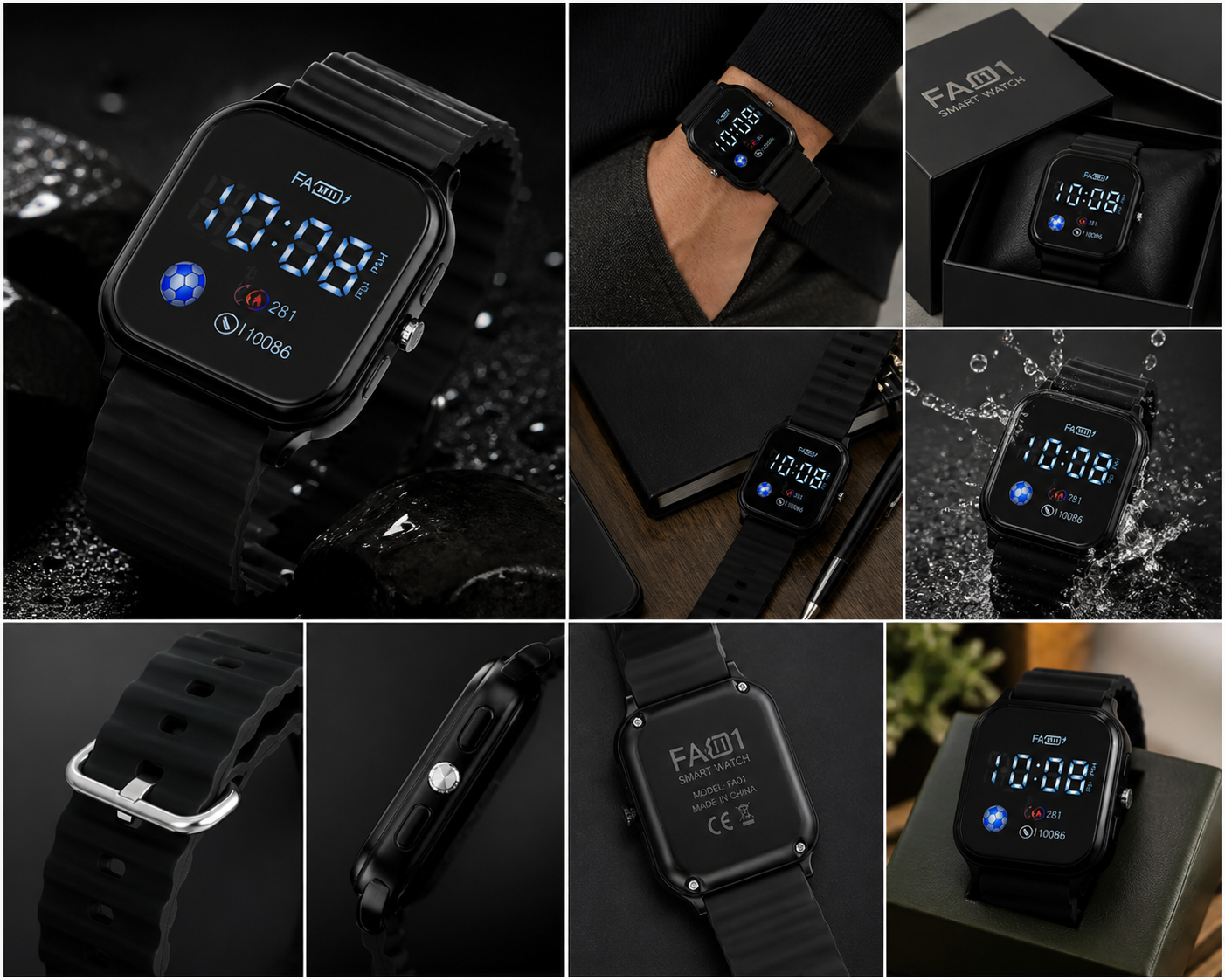 Smart Fitness Watch for Men & Women with Heart Rate Monitor, Step Counter, Sports Modes,