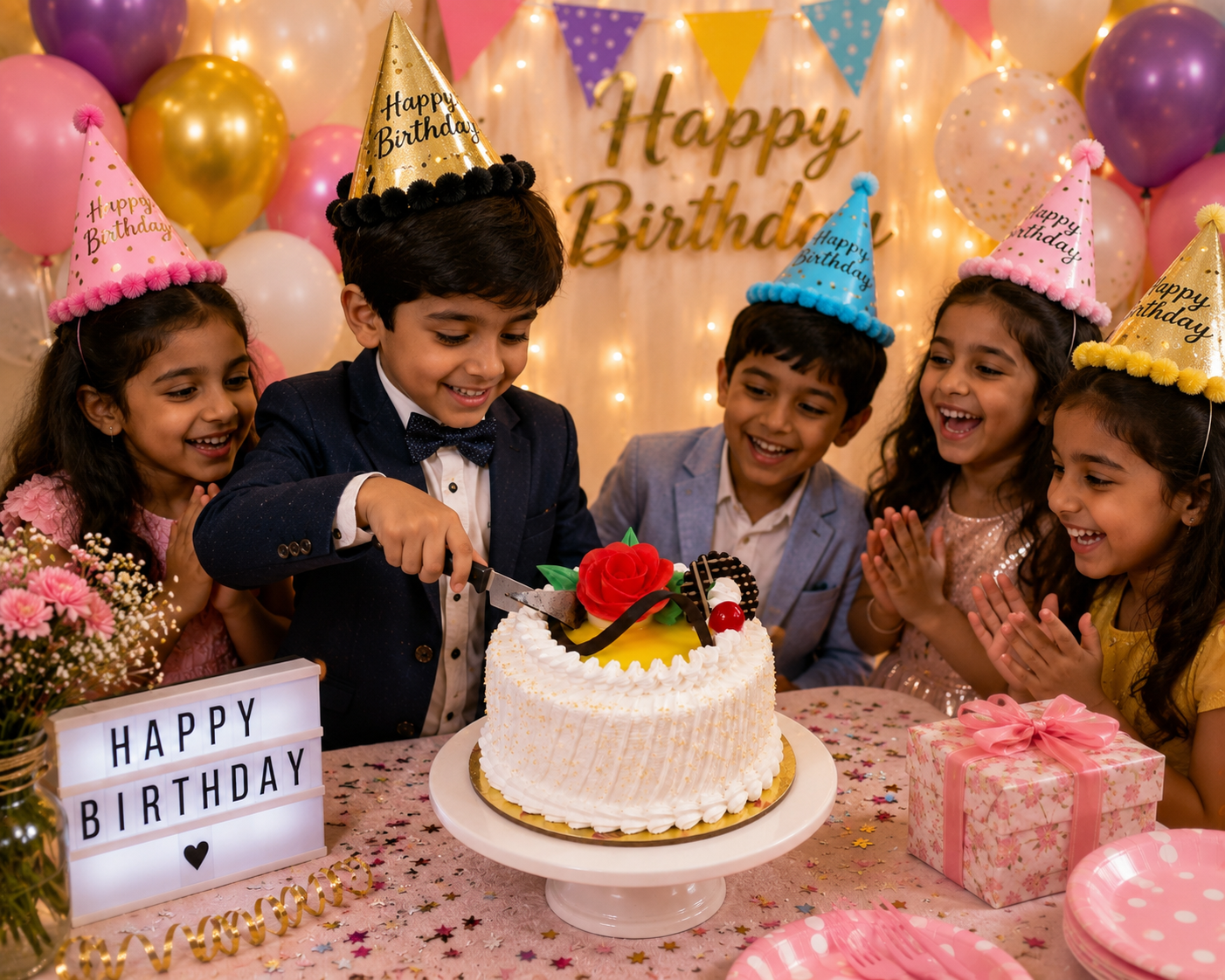 Premium Pineapple Fresh Cream Cake (500 grams) | Designer Pineapple Cake with Rose Decoration | Birthday Cake | Anniversary Cake | Celebration Cake | Eggless Cake Option