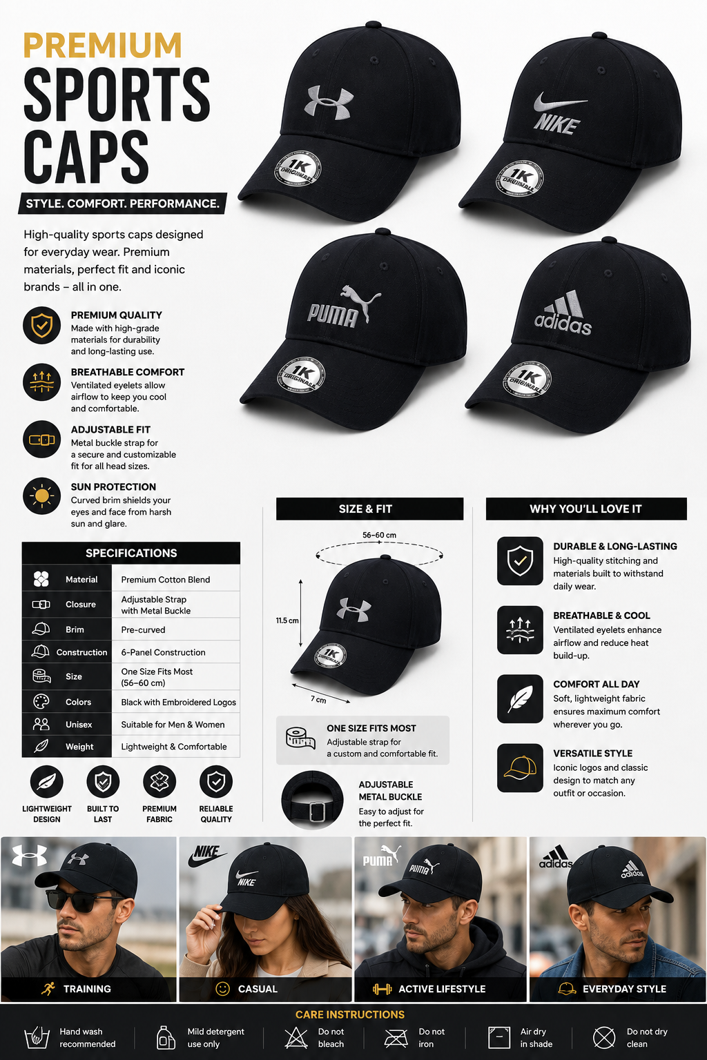 Unisex Casual Outdoor Cap for Travel, Running & Daily Wear 1 PEACE